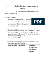 Thème 2: Utilisation Des Ressources de La Nature: Problématique N°1: Que Contient La Boisson Que Vous Consommez ?