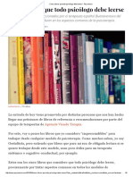 Cinco Libros Que Todo Psicólogo Debe Leerse - Psyciencia PDF