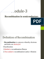 Module-3: Recombination in Semiconductors