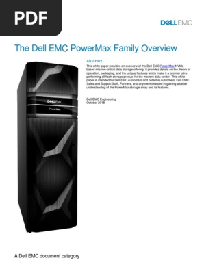 The Dell Emc Powermax Family Overview Flash Memory Computer Data Storage