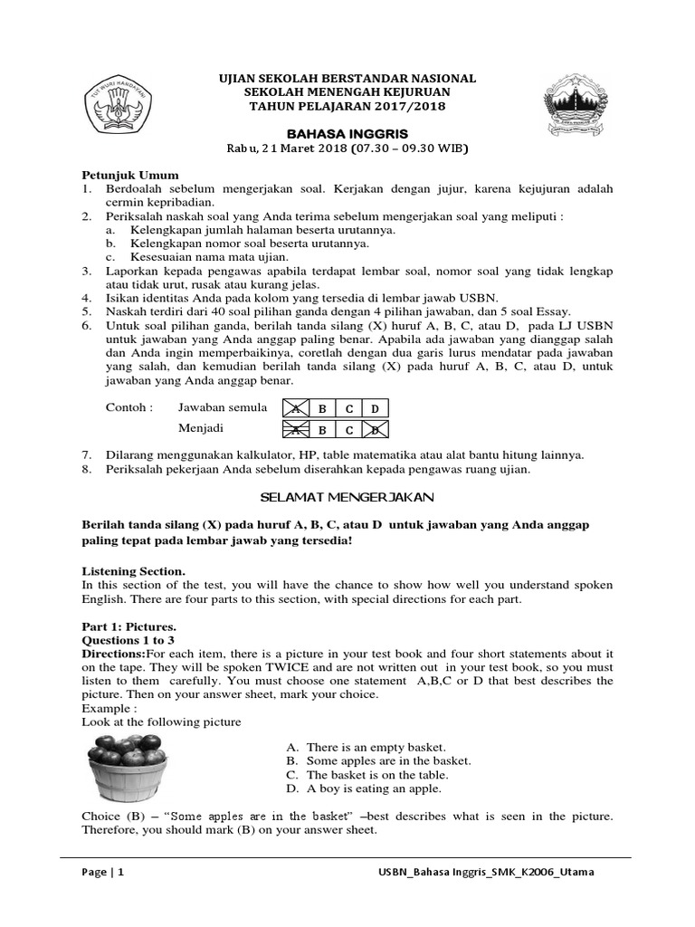 5 Usbn Bahasa Inggris K2006 Utama