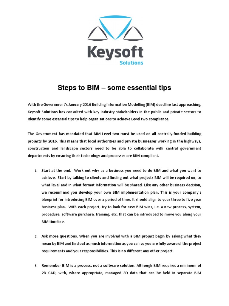 Steps To Bim Implementation | PDF | Building Information Modeling ...