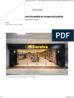 Rede de Livrarias Saraiva Faz Pedido de Recuperação Judicial
