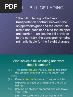 Bill of Lading