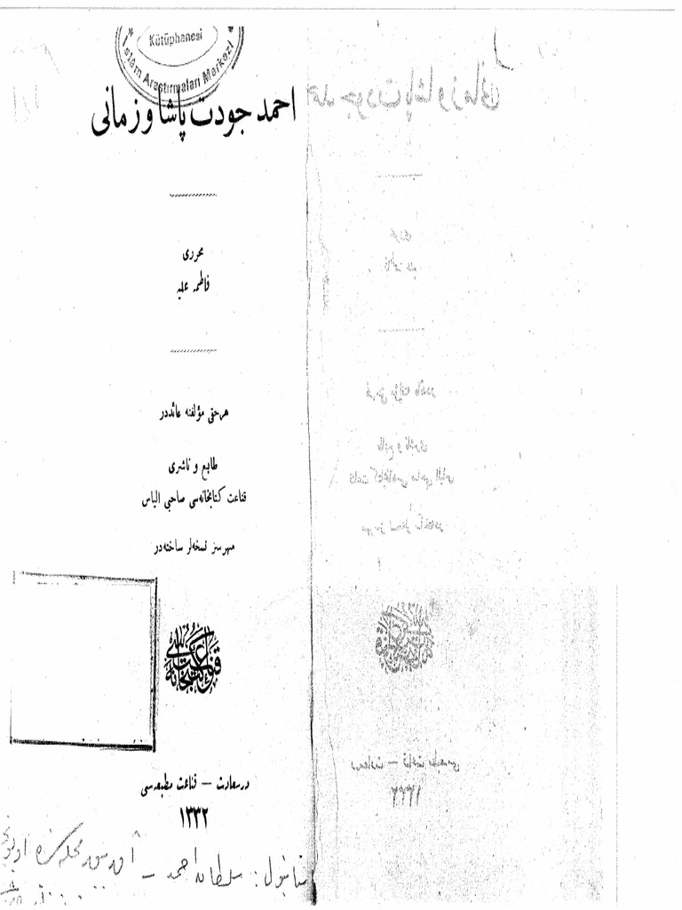 Ahmed Cevdet Paşa Ve Zamanı - Fatma Aliye | PDF