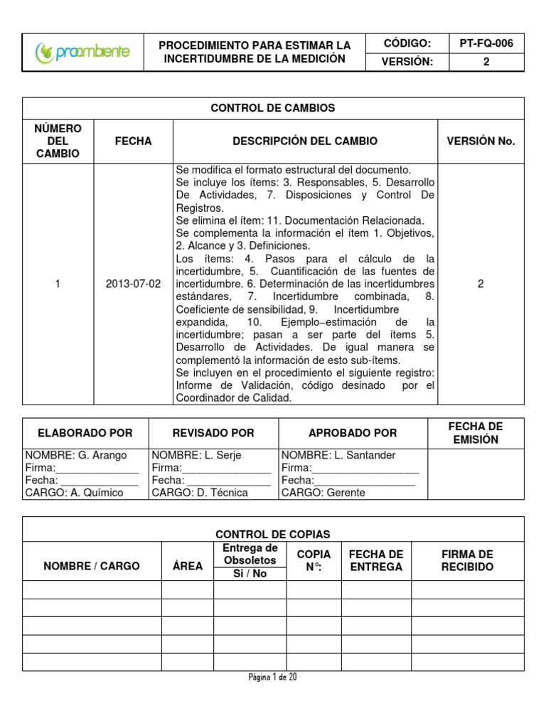 Estimación de la Incertidumbre en Mediciones | PDF | Medición ...