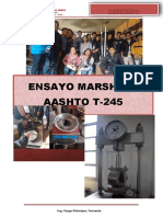 Ensayo Marshall (AASHTO T-245): Informe de laboratorio