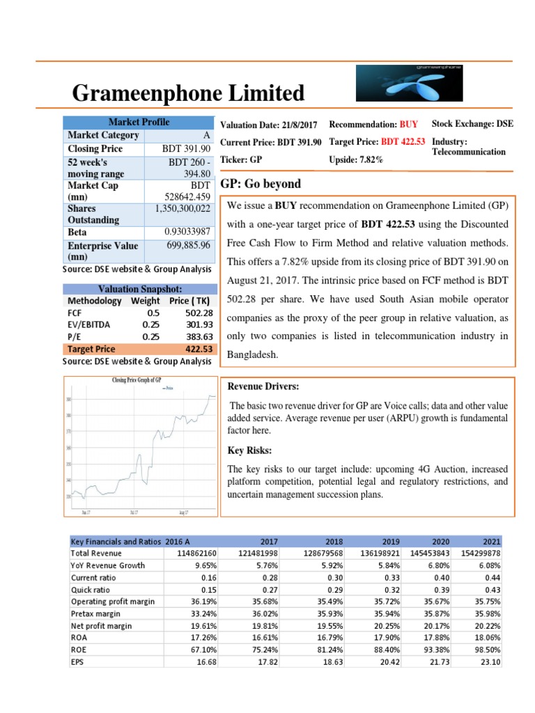 Investment Summary PDF Valuation (Finance) Equity Securities