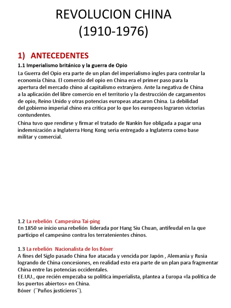 Resumen de la Revolución China | PDF | Mao Zedong | China