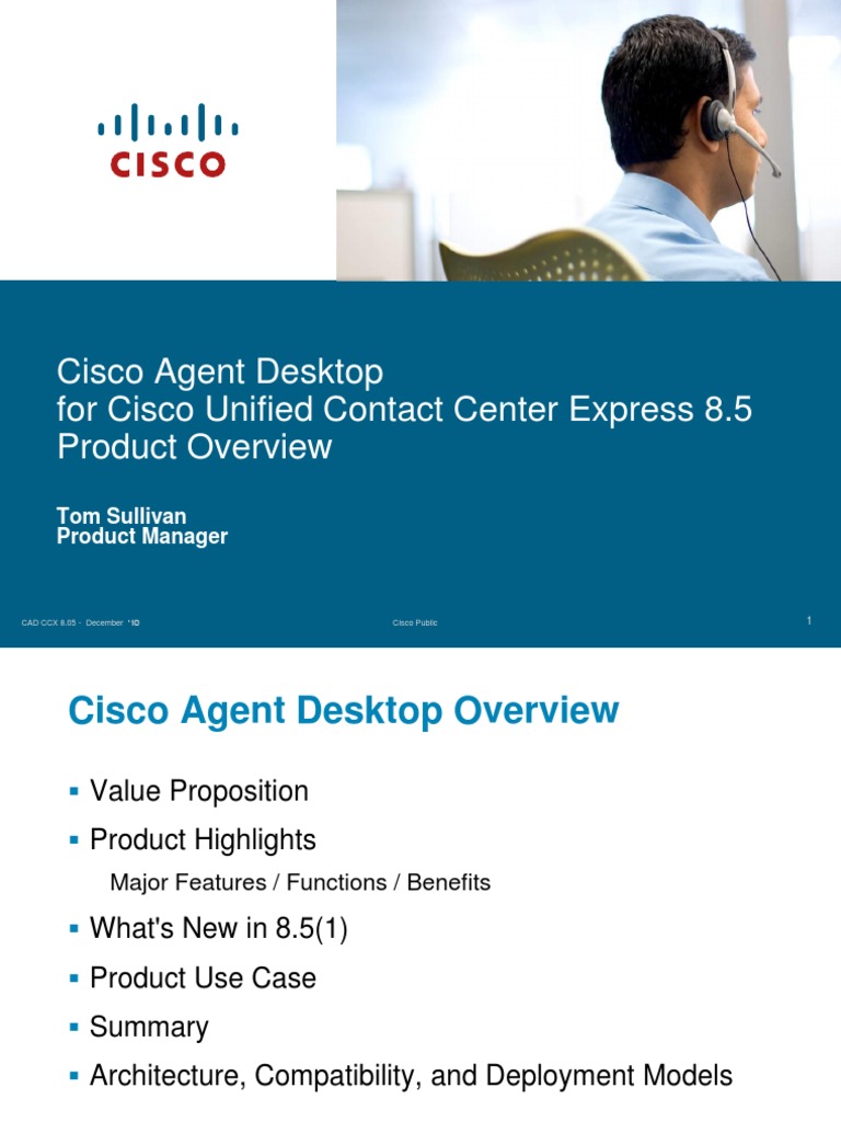 Cisco Agent Desktop Overview 8.5 | PDF | Call Centre | Graphical User ...
