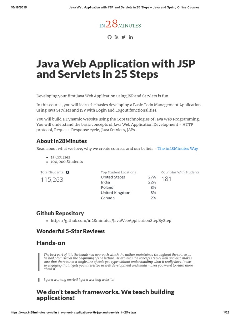 Java Web Application With JSP and Servlets in 25 Steps - Java and ...