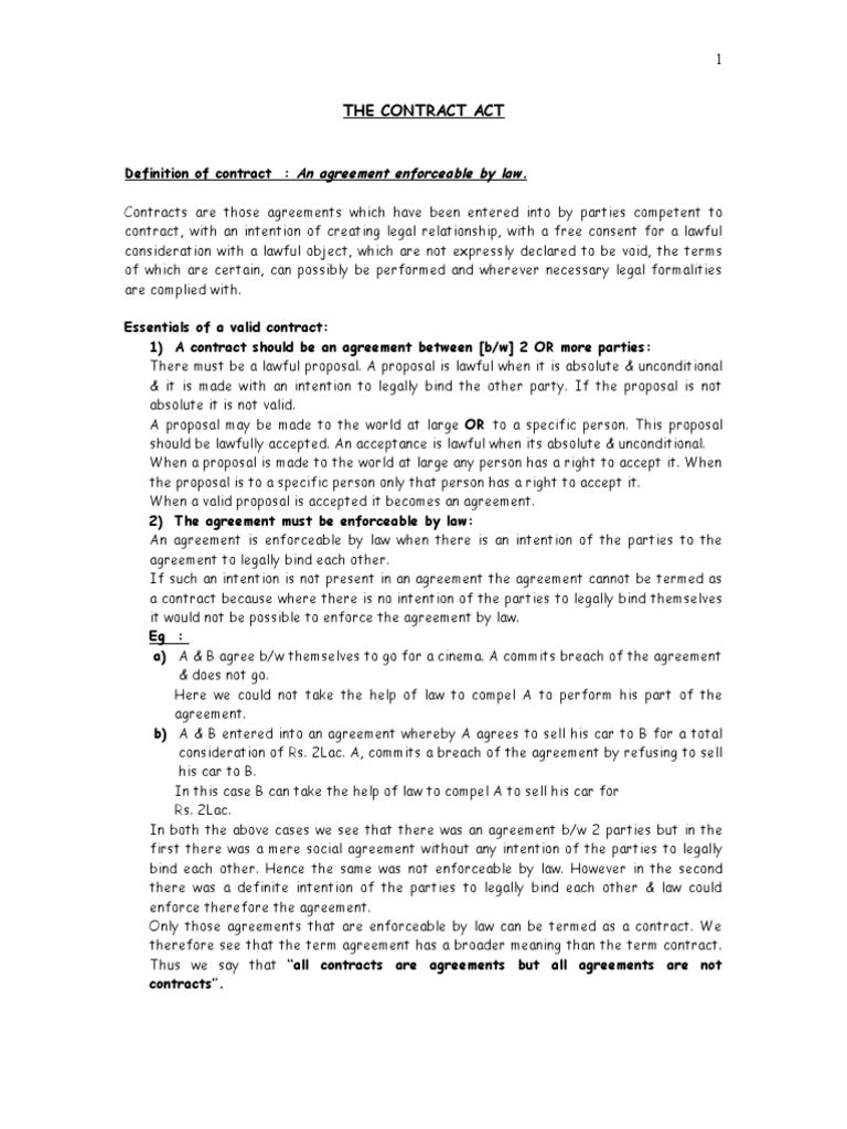 Contract 1 | PDF | Offer And Acceptance | Consideration