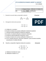 Examen 3 Parcial Matemáticas I La Mision