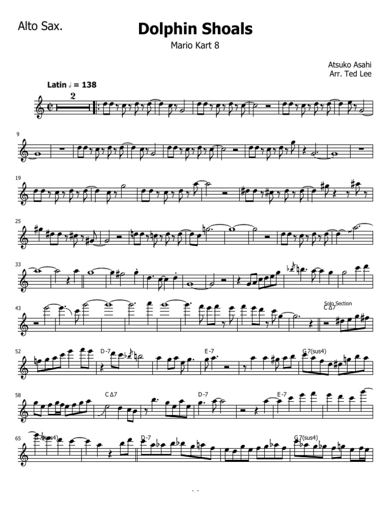Dolphin Shoals Mario Kart 8Alto Sax.