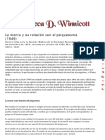Winnicott Mente y Psiquesoma PDF