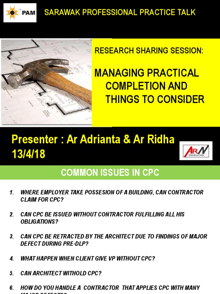 Managing Practical Completion And Things To Consider Pdf License Architect