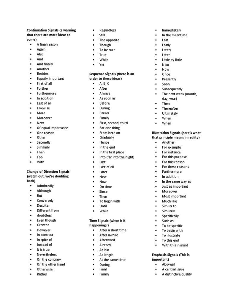 Effective Signal Words for Writing | PDF | Sociology | Epistemology