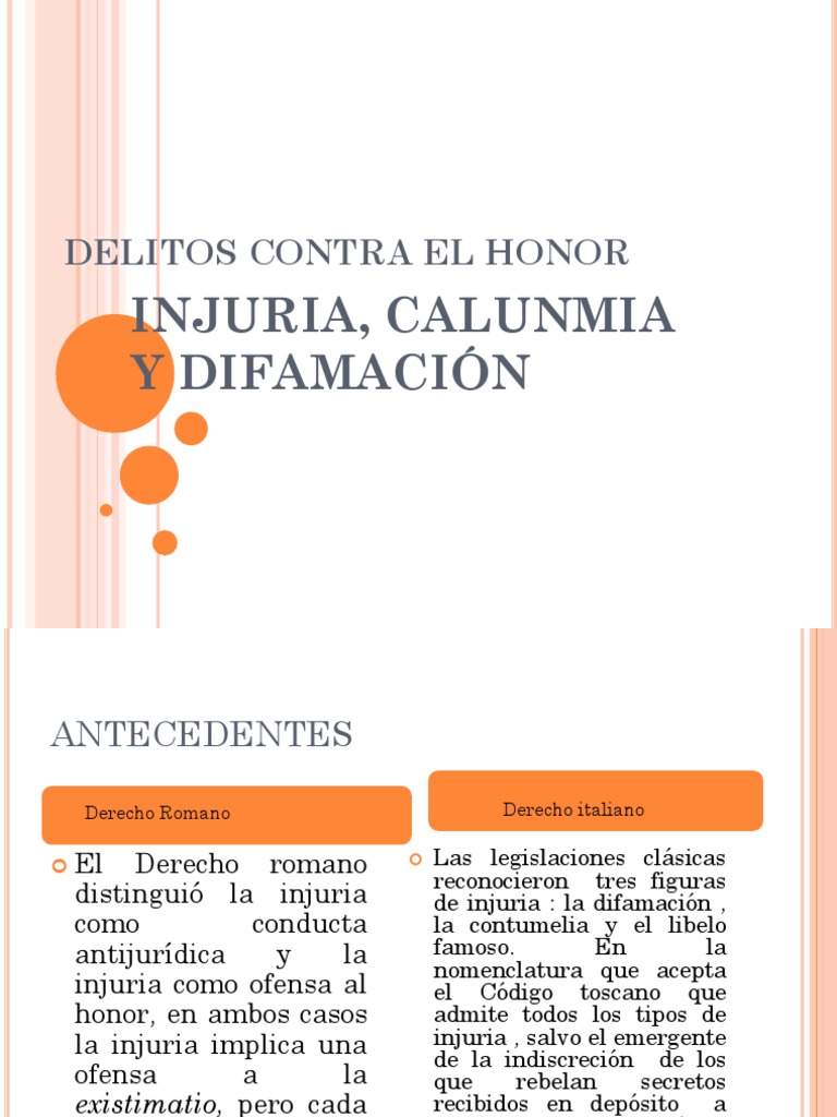 Delitos Contra El Honor | Descargar gratis PDF | Derecho penal | Justicia