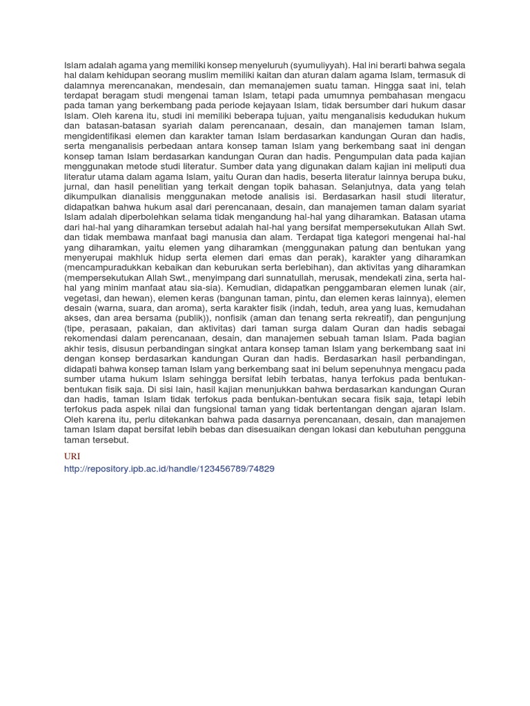 Elemen dan Konsep Taman Islam | PDF | Agama & Spiritualitas