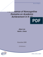 The Influence of Noncognitive Domains On Academic Achievement in K-12