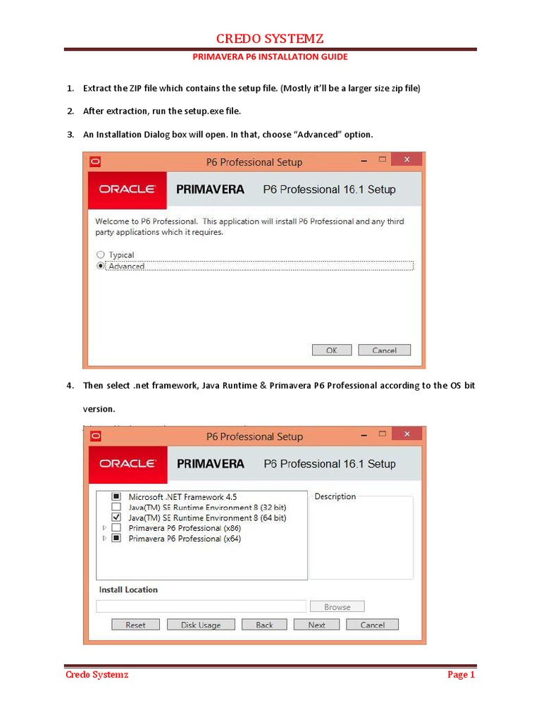 Credo Systemz: Primavera P6 Installation Guide | PDF | Business ...