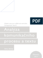 Analýza Komunikačního Procesu A Textu