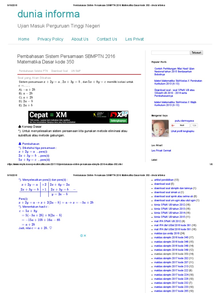 Materi Matematika