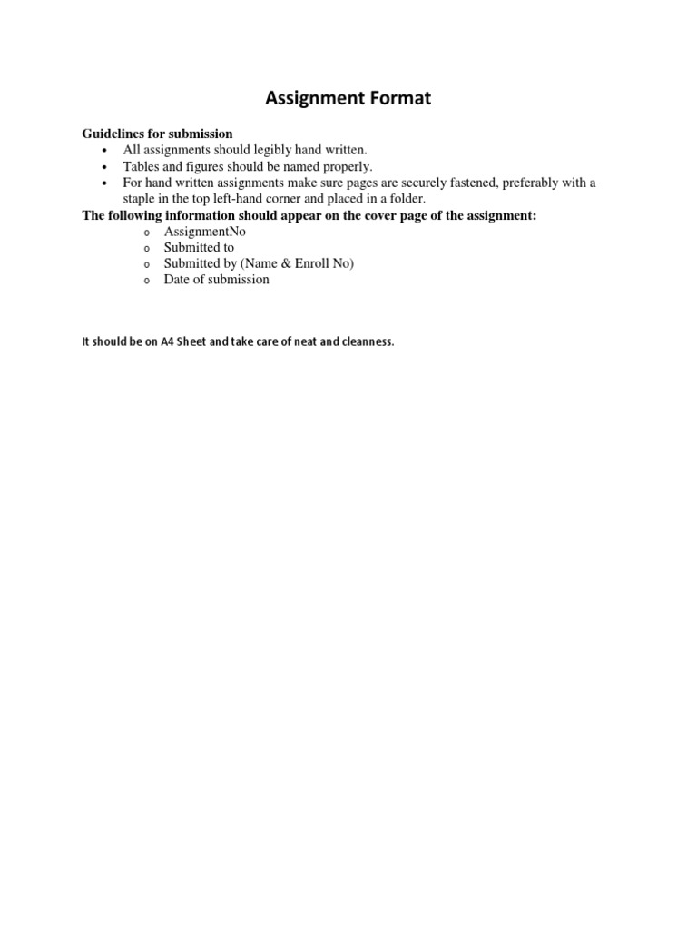 format of an assignment pdf