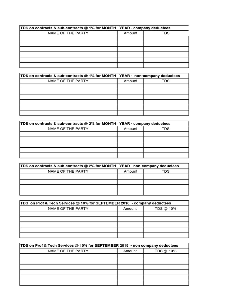 TDS Rates for Contracts and Services | PDF | Law