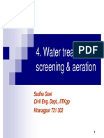 Water Treatment: Screening & Aeration: Sudha Goel Civil Eng. Dept., Iitkgp Kharagpur 721 302