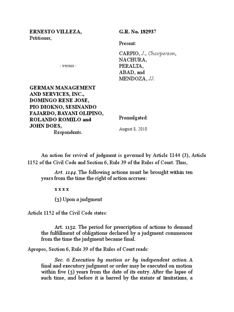 Revival of Judgment - Notes | PDF | Jurisdiction | Judgment (Law)