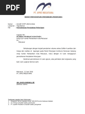 Surat Permohonan Justifikasi Teknik Pdf