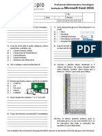 Avaliação de Microsoft Excel 2016 