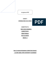 Assignment #01 Introduction to ICT