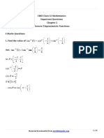 CBSE Class 12 Mathematics Important Questions Inverse Trigonometric Functions