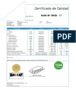 Certificado de Calidad HDPE Liso Nominal 1.00 MM of 150920 - 01 Al 20 (20 Rollos)