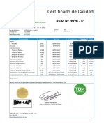 Certificado de Calidad HDPE Liso Nominal 1.00 Mm of 150920- 01 Al 20 (20 Rollos)