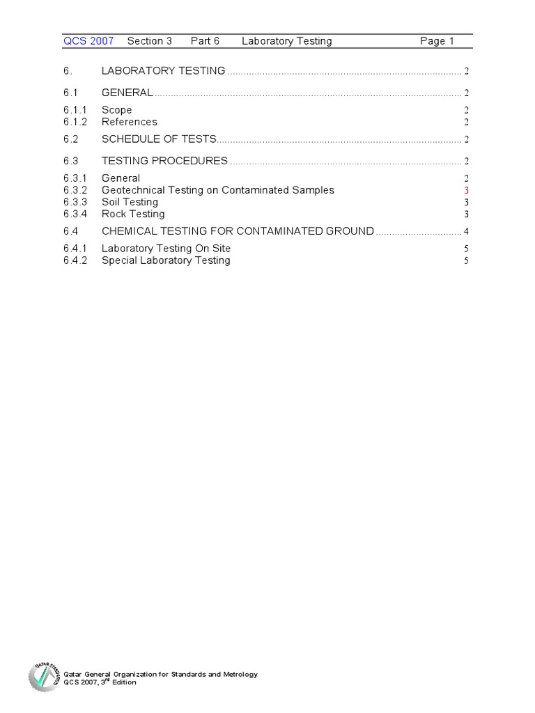 Laboratory Testing Standards QCS 2007 | PDF | Calibration ...
