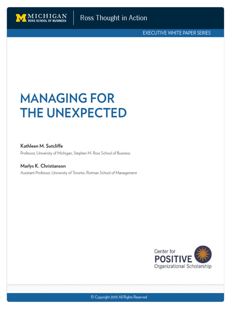 Managing For The Unexpected Ross Thought In Action Pdf Attention
