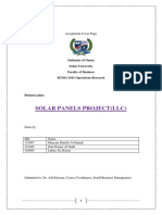 Solar Panels Project (LLC) : Assignment Cover Page