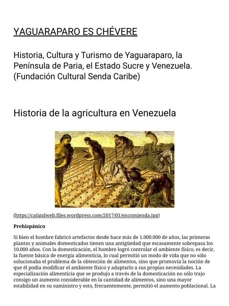 Historia de la Agricultura en Venezuela | PDF | Agricultura | Venezuela