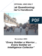 Tactical Questioning:: Soldier's Handbook