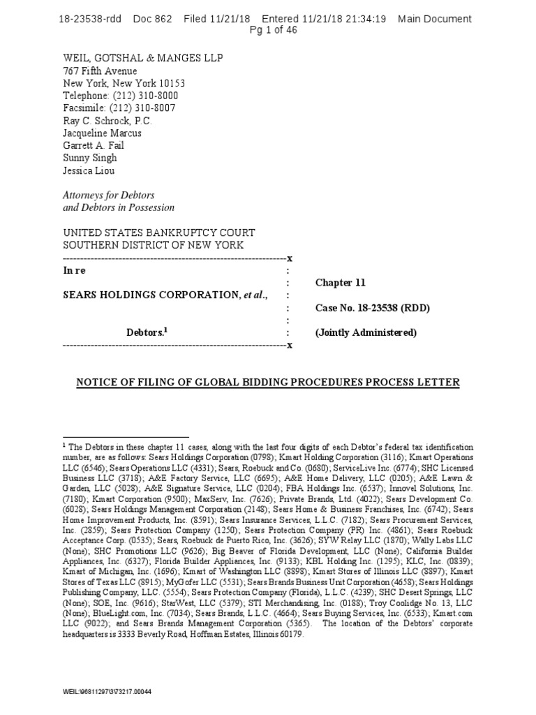 Lista de Sears y Kmart A La Venta | PDF | Bankruptcy | Sears