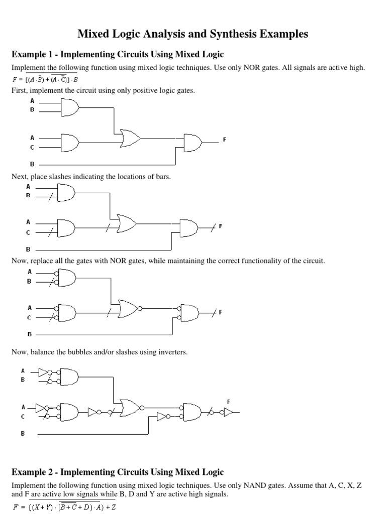 Mixed Logic Analysis and Synthesis Examples | PDF | Teaching Methods ...