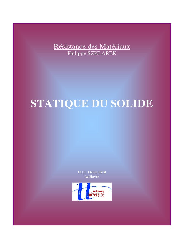 Statique - Soilde Génie Civil PDF | PDF | Flexion (matériau ...