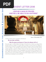 Advent Letter 2018 to Congregation of the Mission members