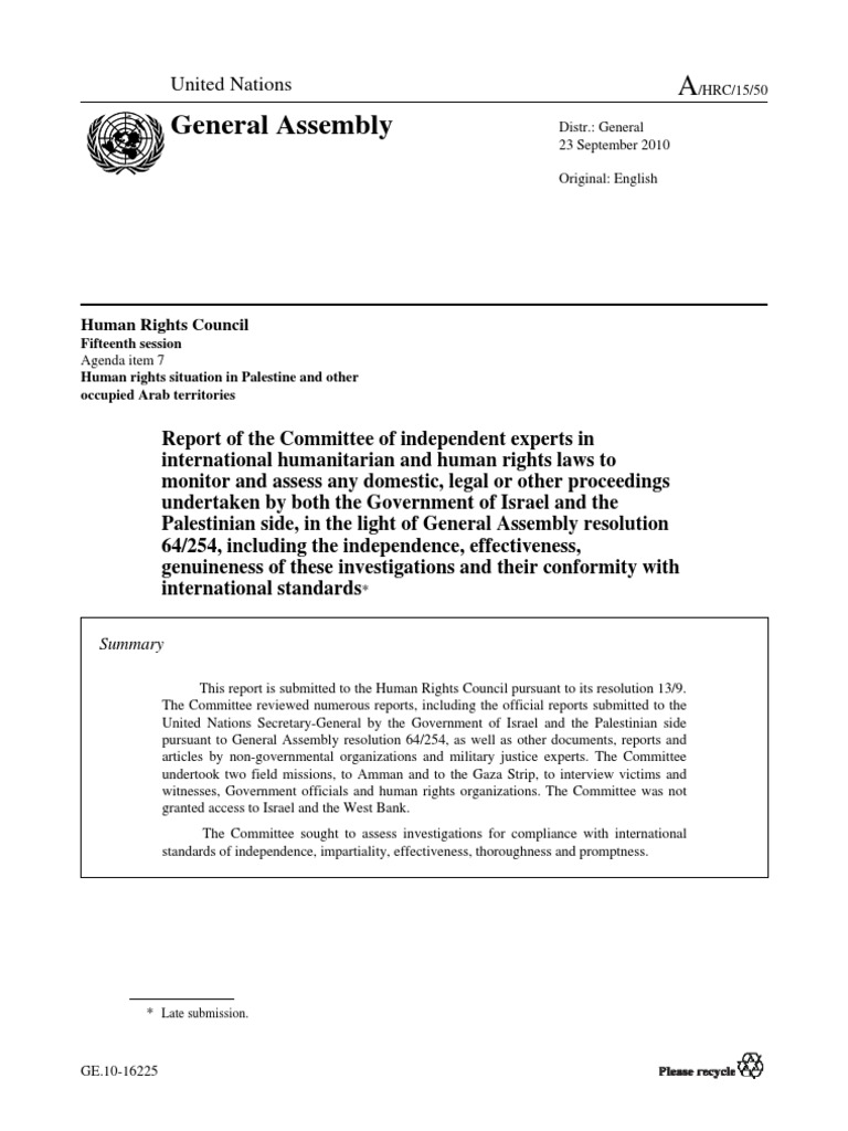 General Assembly: United Nations | PDF | International Human Rights Law ...