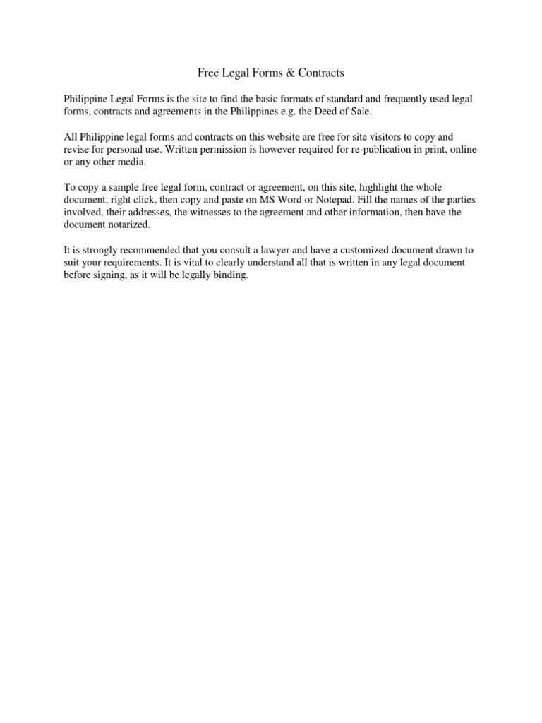 Free Legal Forms PDF