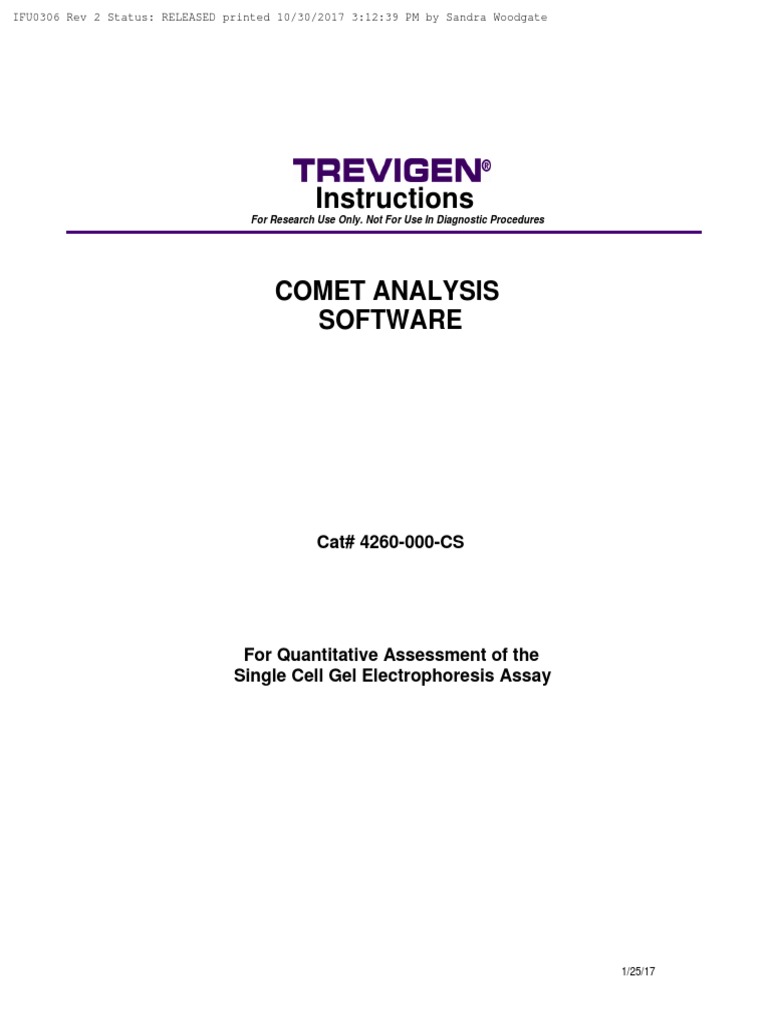 Manual Trevigen Comet Analysis Software PDF Optical Filter