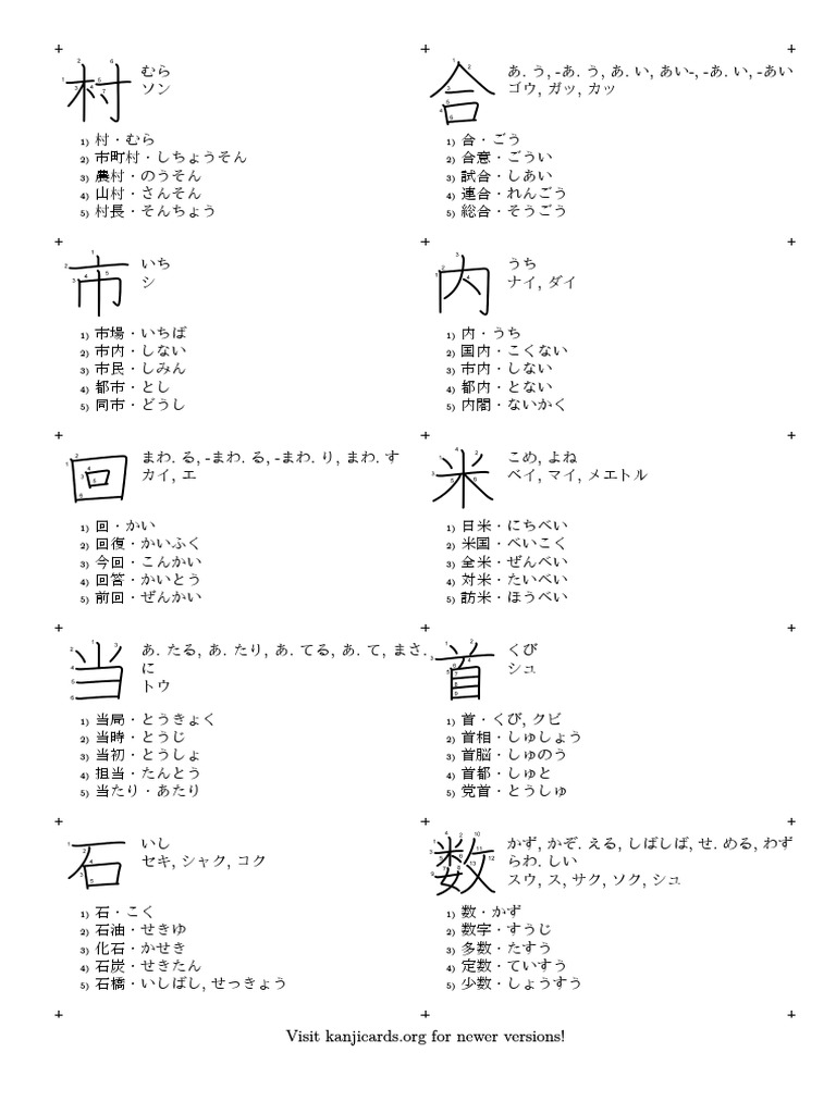 Kanjicards Jlpt2 Stroke Order